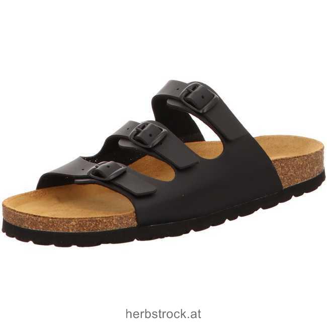 0001 Klassische Pantoletten black uni Frauen