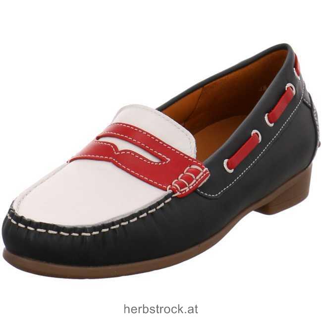 12.30765.11 Mokassin Slipper marine kombi Frauen