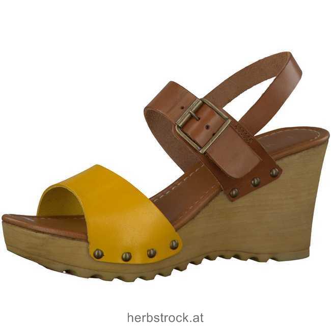 2-2-28748-36/616 Keilsandaletten Frauen gelb(braun