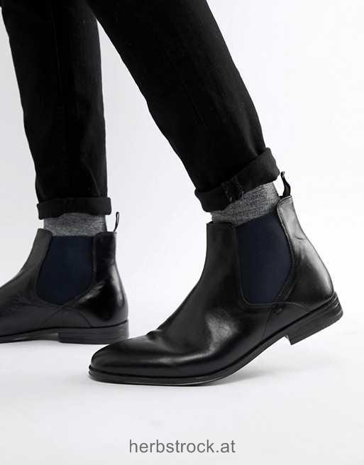 Burton Menswear – Schwarze Chelsea-Stiefel schwarz Männer
